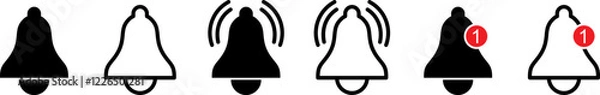Obraz Notification bell icon set. Bell vector icon set. Vector illustration