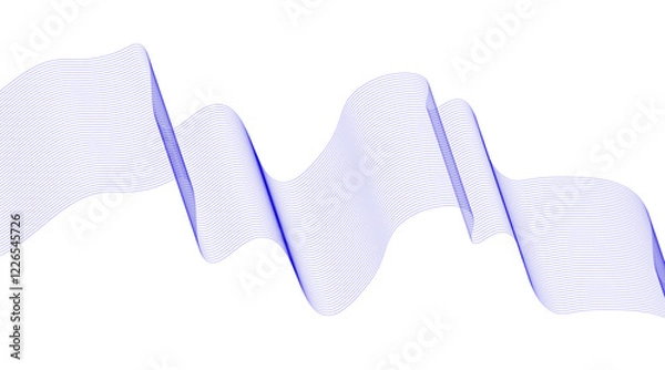 Obraz Design elements Wave of many color lines Abstract wavy stripes on white background isolated Creative line art Vector illustration EPS 10 Colorful shiny waves with lines created using Blend Tool