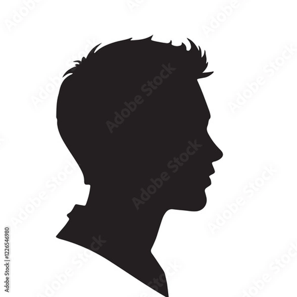 Fototapeta silhouette of a man with a smile, silhouette of a woman, silhouette of a man
