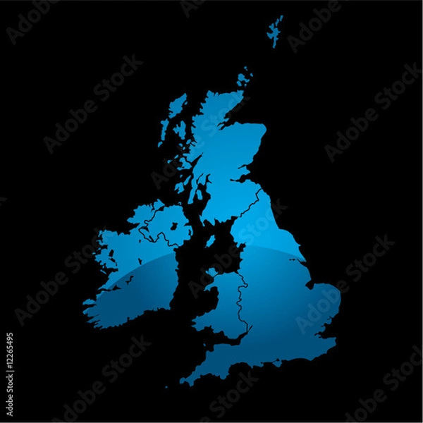Obraz uk map blue divide