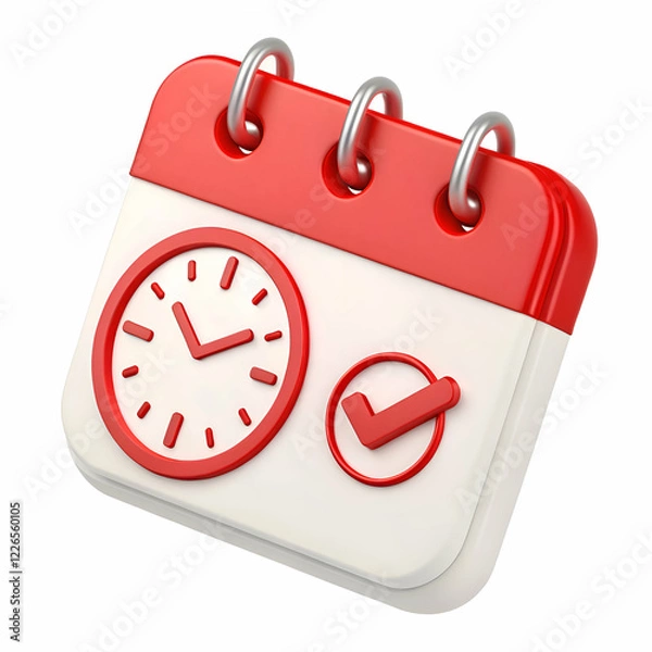 Fototapeta desktop calendar with red heart