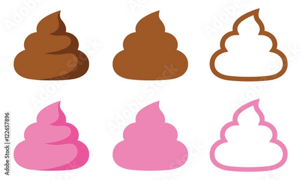 Obraz シンプルうんち 〈茶色とピンク〉