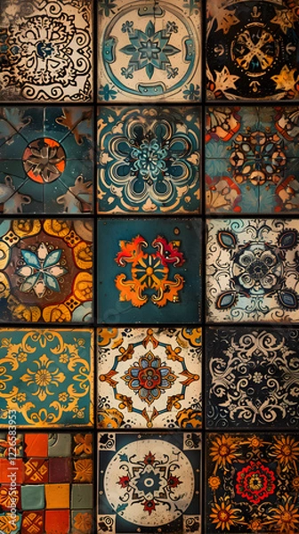 Fototapeta Intricate Oriental Patterns: An Exquisite Display of Timeless Geometries and Floral Motifs Reflecting Eastern Cultural Heritage