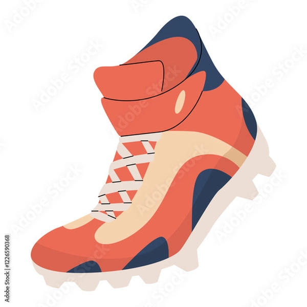 Fototapeta Sports blue whistle on a cord. Referee's inventory. Warning about violation of rules or danger. Vector illustration isolated on white background.