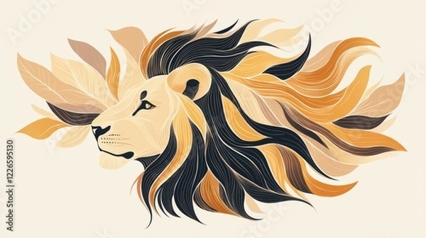 Fototapeta Majestic lion illustration abstract art creative design digital artwork artistic viewpoint