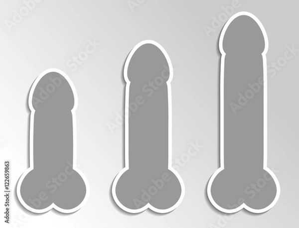 Fototapeta trzy penisy o różnych rozmiarach