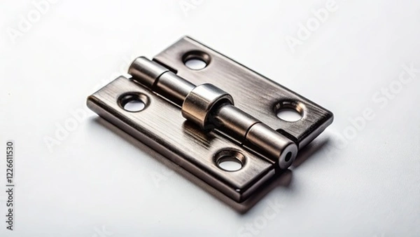 Fototapeta Silhouette of a Hinge Pin on White Background - Minimalist Hardware Stock Photo