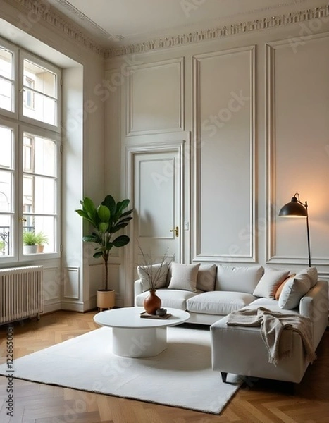 Obraz Modernes skandinavisches Interieur in einem Altbau