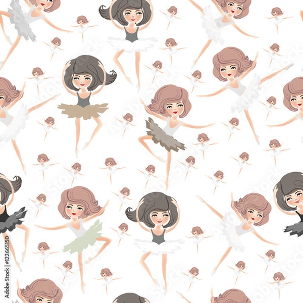 Obraz Seamless pattern with ballerinas.
