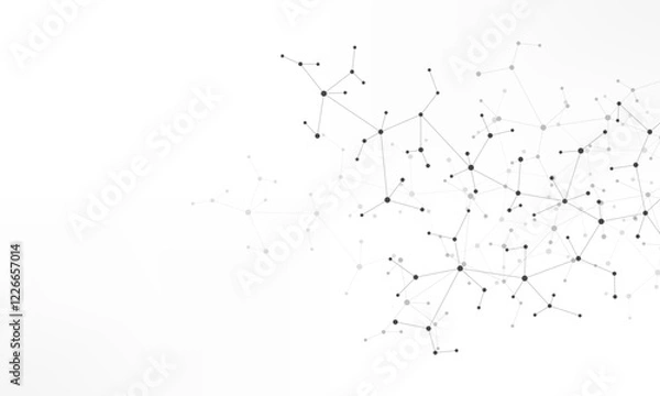 Fototapeta Molecular structure and genetic engineering, molecules DNA, neural network, scientific research. Abstract background for innovation technology, science, healthcare, and medicine