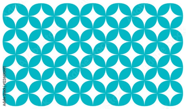 Fototapeta Design vector geometric pattern in vibrant blue. Ethnic graphic design. Background and wallpaper in ethnic style. Seamlees pattern with geometric flower. Floral background vector design 