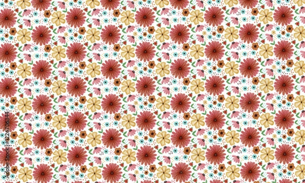 Obraz Seamless floral pattern hand-drawn element  for surfaces  and fabric 