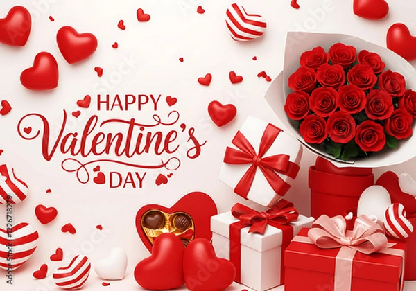 Fototapeta 발렌타인 데이 이미지 프로포즈 이벤트 세일 선물 하트 Valentine's Day love hearts