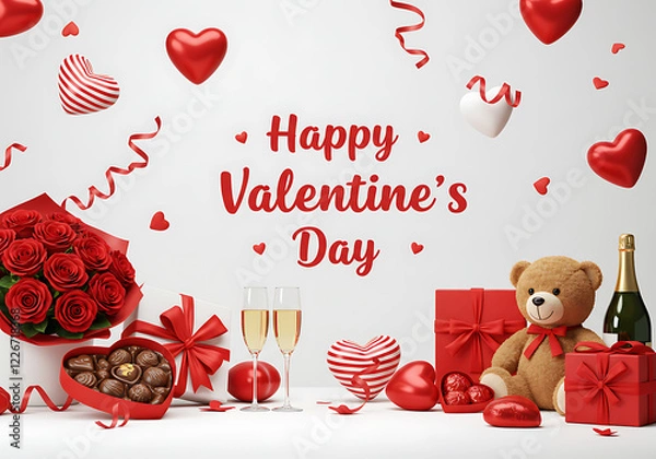 Fototapeta 발렌타인 데이 이미지 프로포즈 이벤트 세일 선물 하트 Valentine's Day love hearts