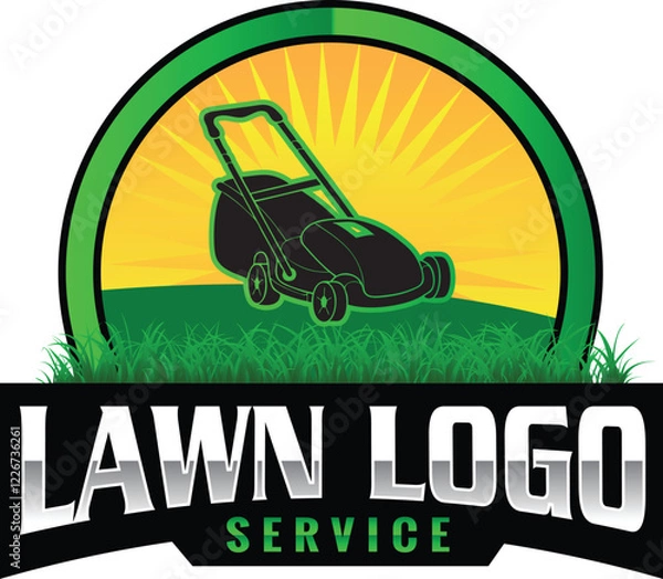 Obraz lawncare logo with editable vector file