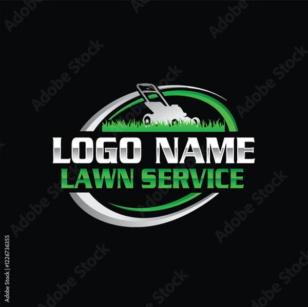 Obraz lawncare logo with editable vector file