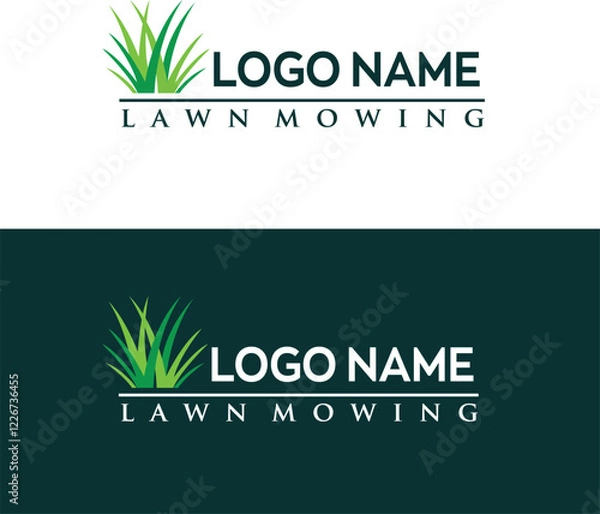 Obraz lawncare logo with editable vector file