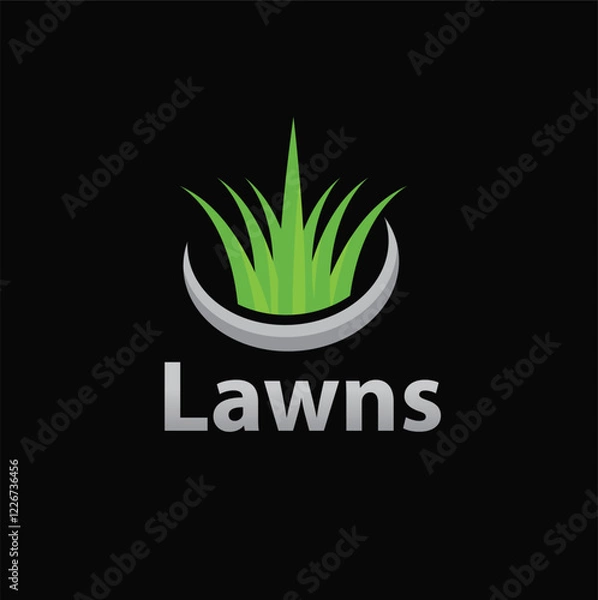 Obraz lawncare logo with editable vector file