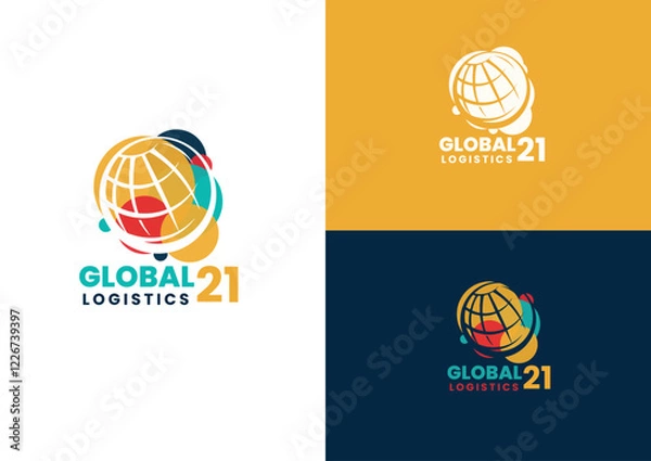 Obraz Colorful globe with circle logo design concept 