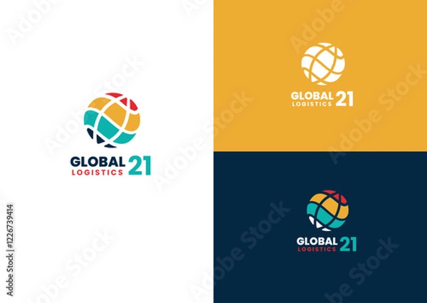 Obraz Colorful globe logo design concept 