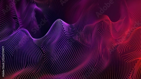 Obraz Abstract Neon Line Art Background