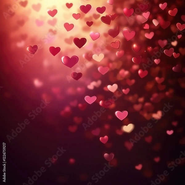 Obraz A bunch of hearts floating in the air