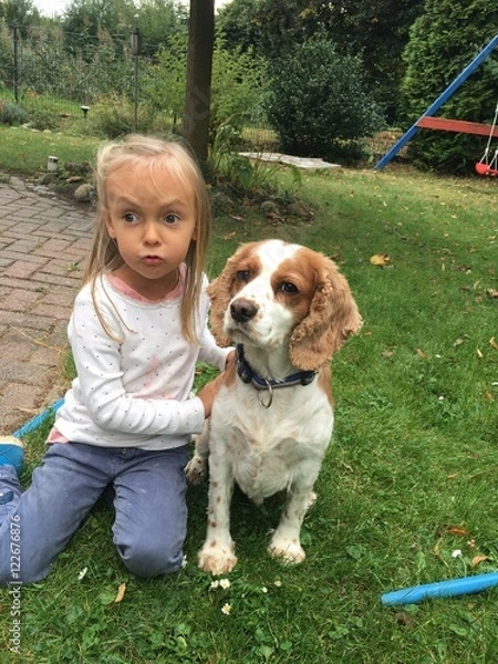 Obraz Mädchen mit Hund