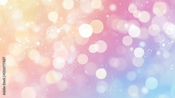 Fototapeta Pastel Gradient Bokeh Background with Sparkling Lights for Magical Designs and Celebrations