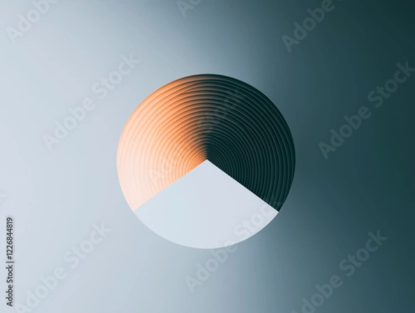 Fototapeta Minimalist abstract circular sculpture with layered textures and soft gradient lighting