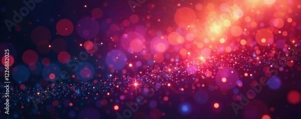 Obraz Shimmering, iridescent light flares, sparkling dust motes , glitter, background, iridescent