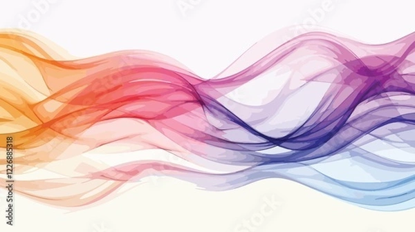 Fototapeta Vibrant Smooth Wave Pattern Silk Wall Art