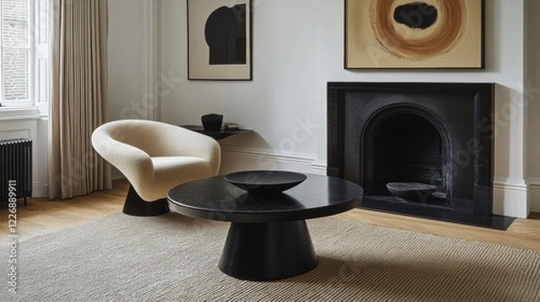 Obraz Modern Living Room with Elegant Furniture and Minimalist Design