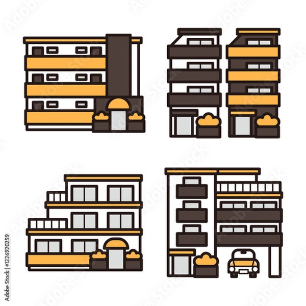 Obraz シンプルなマンションのアイコン