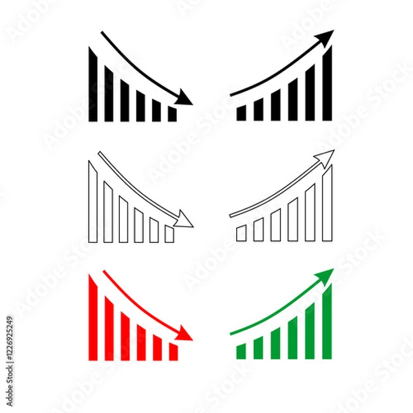 Obraz up and down bar graph image.eps