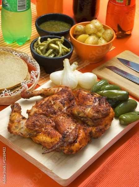 Obraz Pollo asado a la leña. México