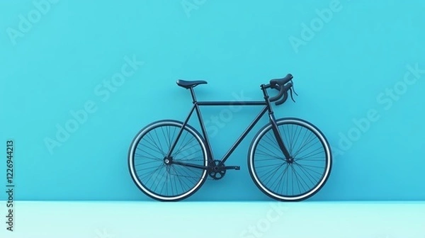 Fototapeta A minimalist bike design with a sleek black frame and no unnecessary details. picture
