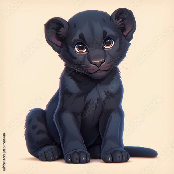 Fototapeta Illustration of a panther on white background