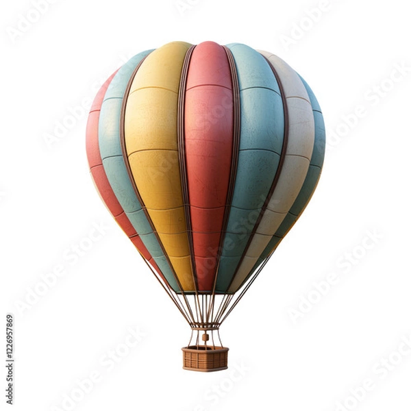 Fototapeta Colorful hot air balloon floating in a clear sky, symbolizing adventure and freedom