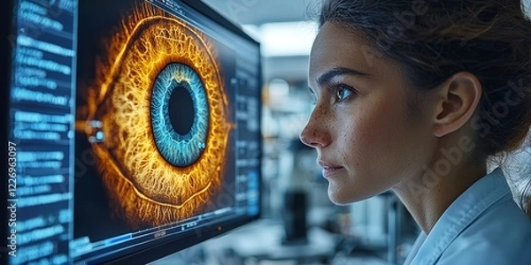 Fototapeta Medical AI in Action: Analyzing Retinal Scans for Diabetic Retinopathy Detection
