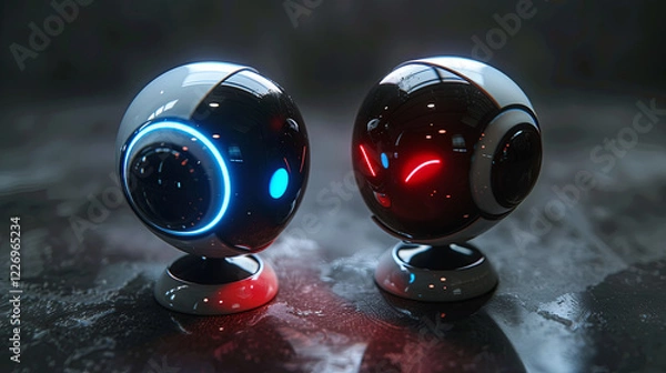 Fototapeta Minimalist AI Icons: ChatGPT vs DeepSeek, Sleek Gradient Background, Futuristic Design, No Text