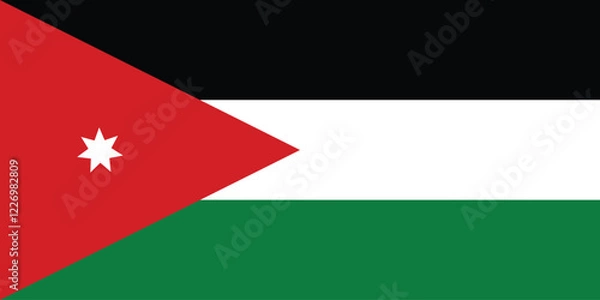 Obraz National Flag of Jordan, Jordan Independence Day, 25th of May 