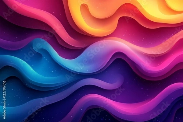 Fototapeta Colorful abstract waves of vibrant hues create a dynamic pattern in modern design style