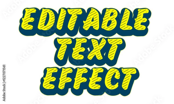 Fototapeta striped pattern editable text effect vector illustration