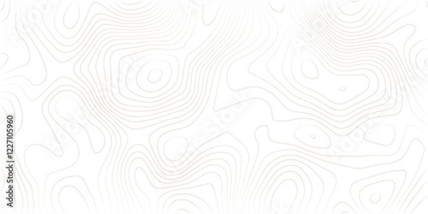 Obraz Abstract lines background. Contour maps. Topo contour map on white background. Abstract background with waves Geographic mountain relief.