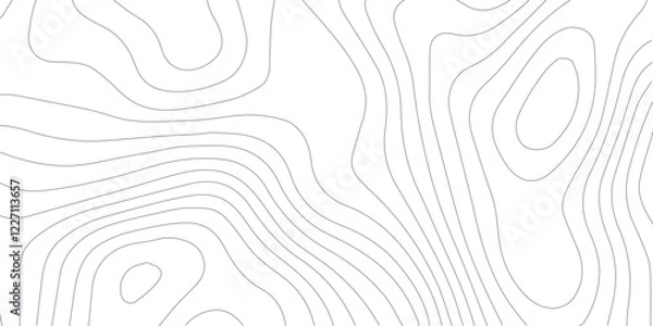 Obraz Abstract lines background. Contour maps. Topo contour map on white background. Abstract background with waves Geographic mountain relief.