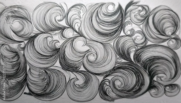 Fototapeta の上に描かれた無数の鉛筆の渦巻き模様
