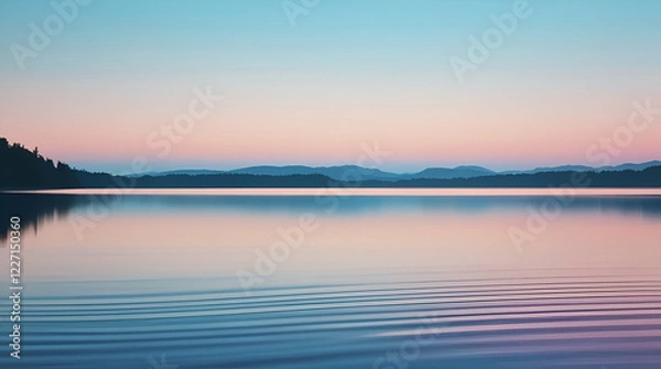 Fototapeta Tranquil Lake at Dusk Abstract with Soft Twilight Colors – 4K Design