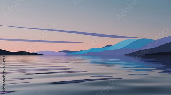 Obraz Serene Lake-Inspired Abstract Background with Smooth Gradients – High Resolution