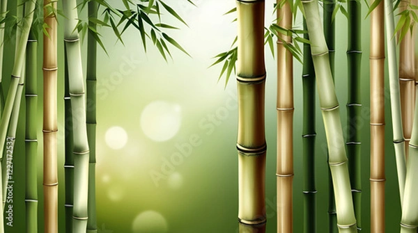 Obraz Tranquil Bamboo Stalk Patterns with Smooth Gradients – High Resolution