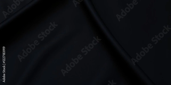 Fototapeta Close-up of black jersey texture showcasing luxurious fabric surface, close-up, smooth